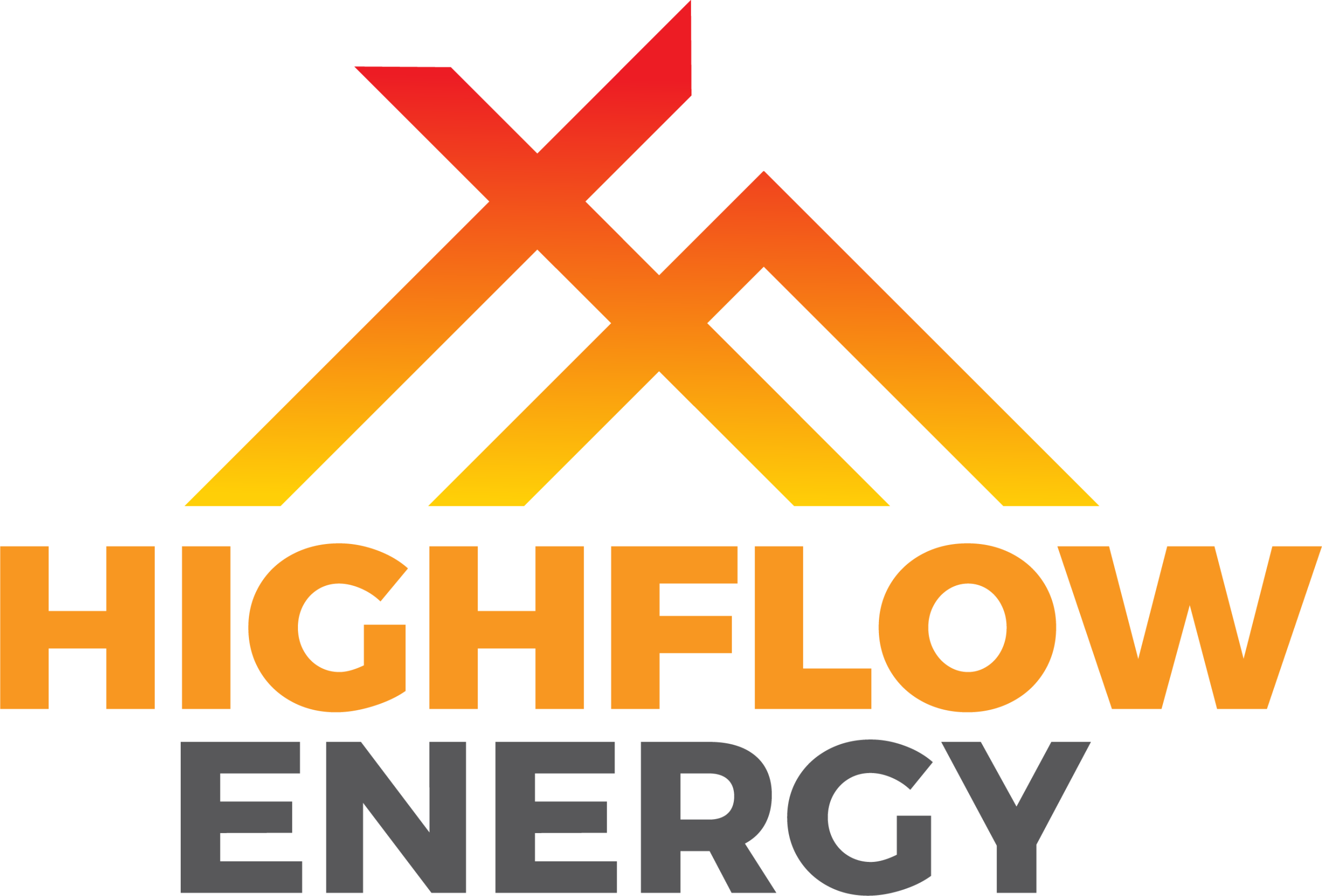 The Highflow Energy logo, an orange and yellow gradient mountain mark above the word HIGHFLOW in orange with ENERGY in dark grey beneath. Highflow Energy is a virtual power plant provider available to NSW home battery rebate customers.